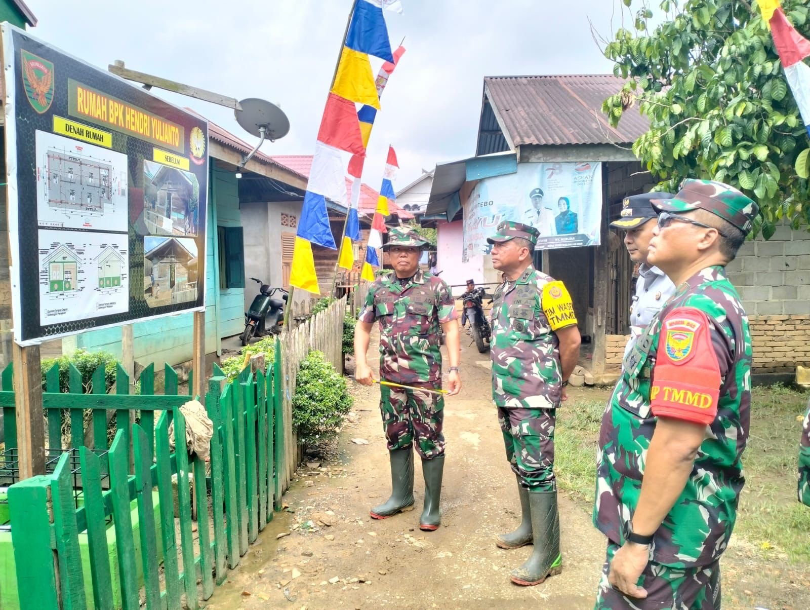 Capaian TMMD di Desa Teluk Kuali dan Malako Intan Dapat Apresiasi Langsung dari Mayjen TNI Hermanto