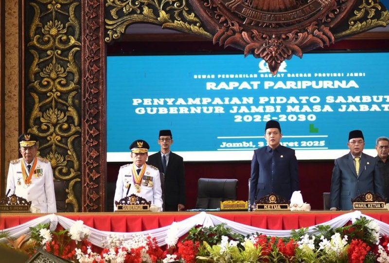 DPRD Gelar Paripurna Penyampaian Pidato Sambutan Gubernur Jambi Periode 2025-2030