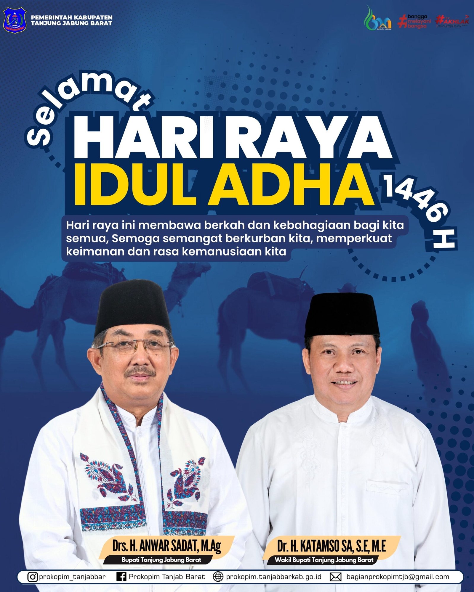 PEMERINTAH KAB TANJUNG JABUNG BARAT MENGUCAPKAN SELAMAT HARI RAYA IDUL ADHA 1446 H/2025 M