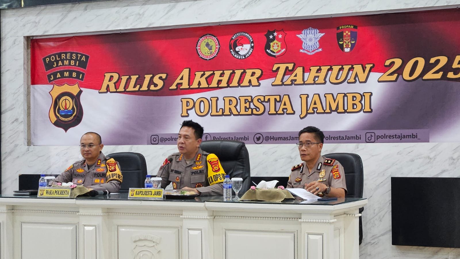 Rilis Akhir Tahun 2025 Polresta Jambi: Kriminalitas Turun, Pengungkapan Narkoba Meningkat