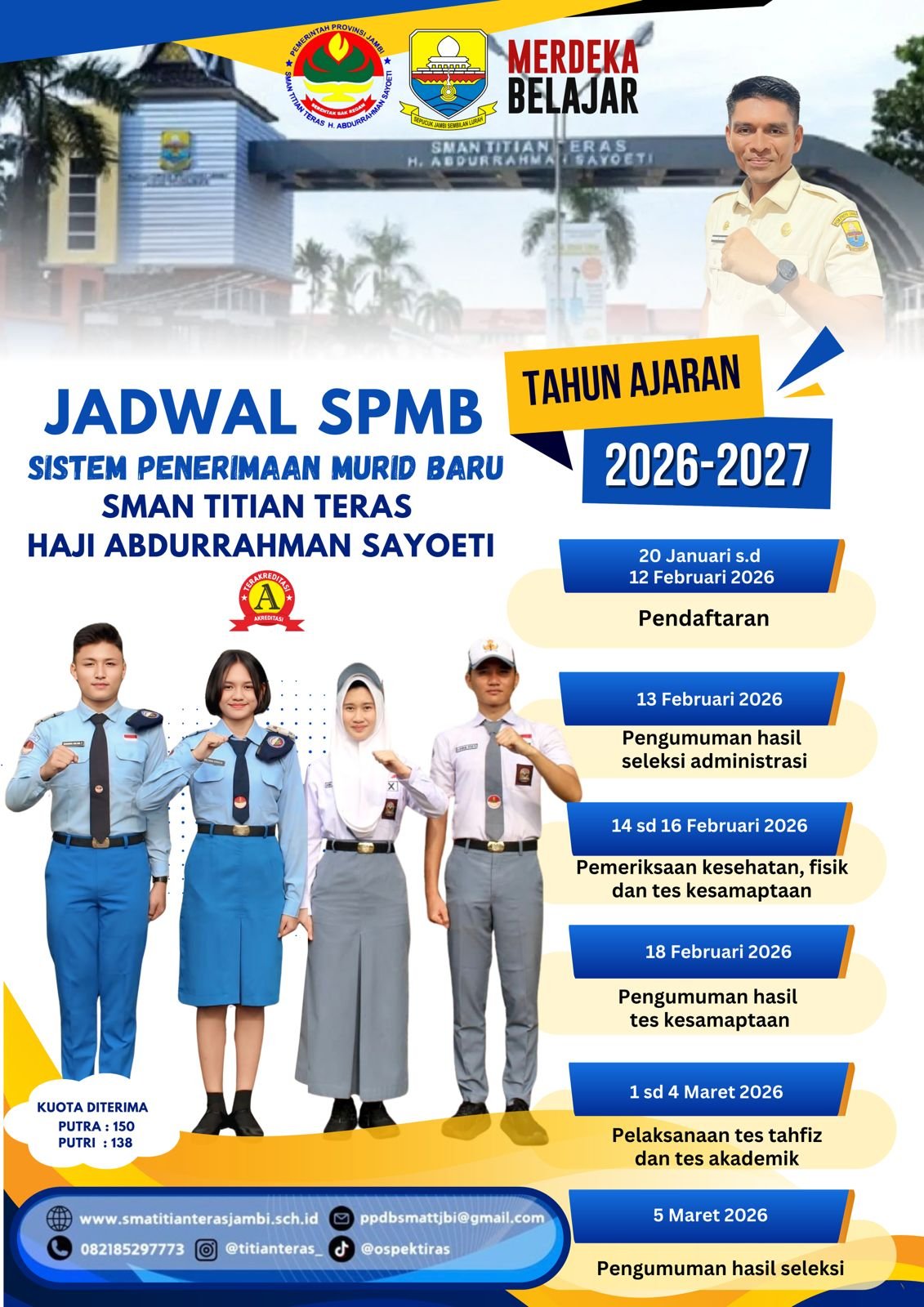 SMAN Titian Teras Jambi Buka Pendaftaran Siswa Baru TA 2026/2027, Ini Jadwal Lengkapnya!
