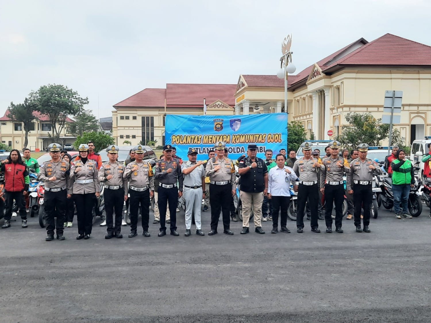 Apel bersama Ditlantas Polda Jambi dan Ojek Online Operasi Keselamatan 2026