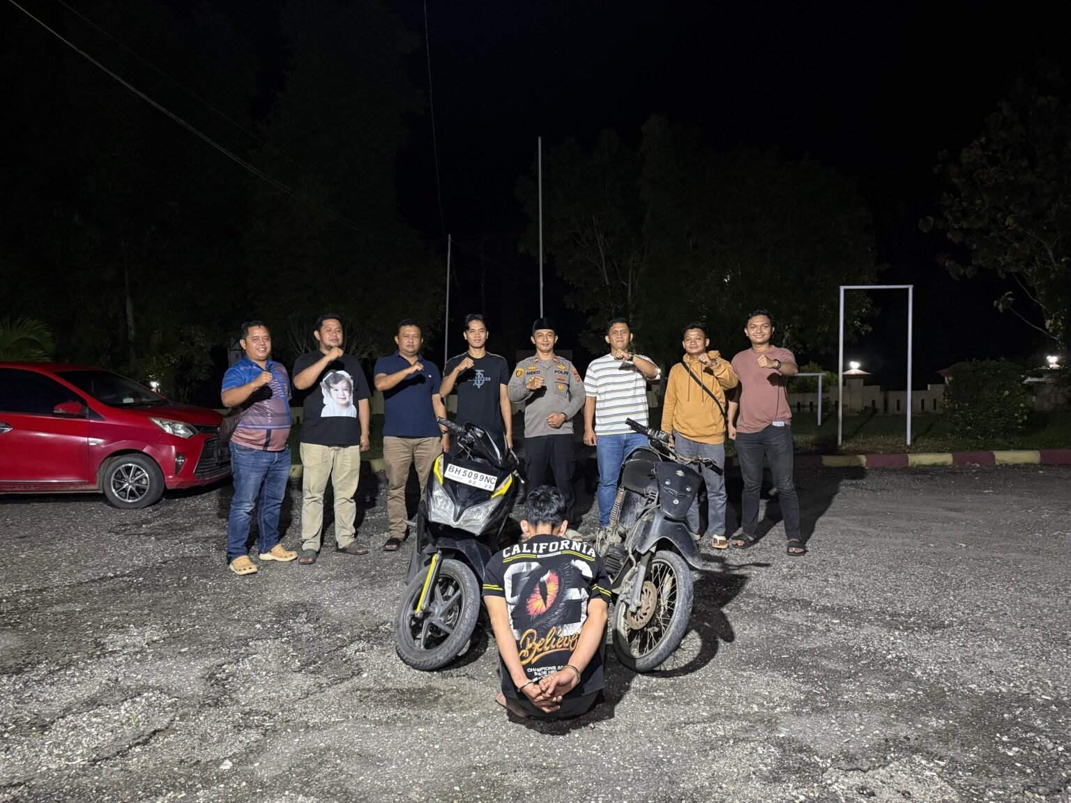 Polsek Pelawan Singkut tangkap pencuri motor Yamaha WR.