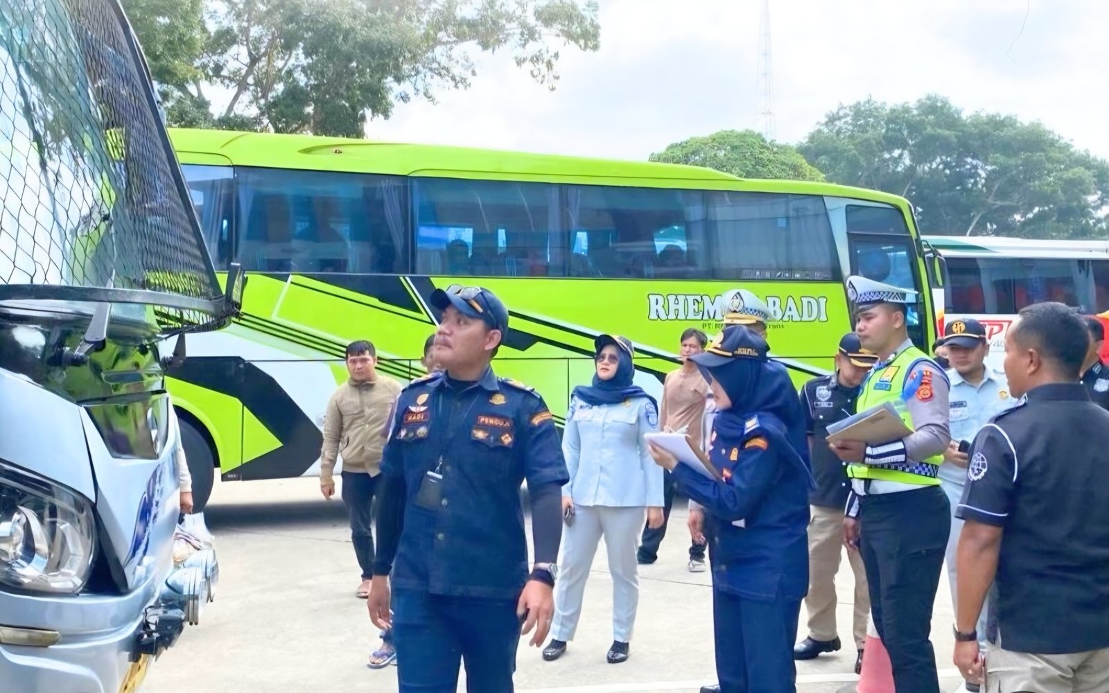 Persiapan Arus Mudik 2026, Ditlantas Polda Jambi dan BPTD Gelar Ramp Check Bus di Terminal Alam Barajo