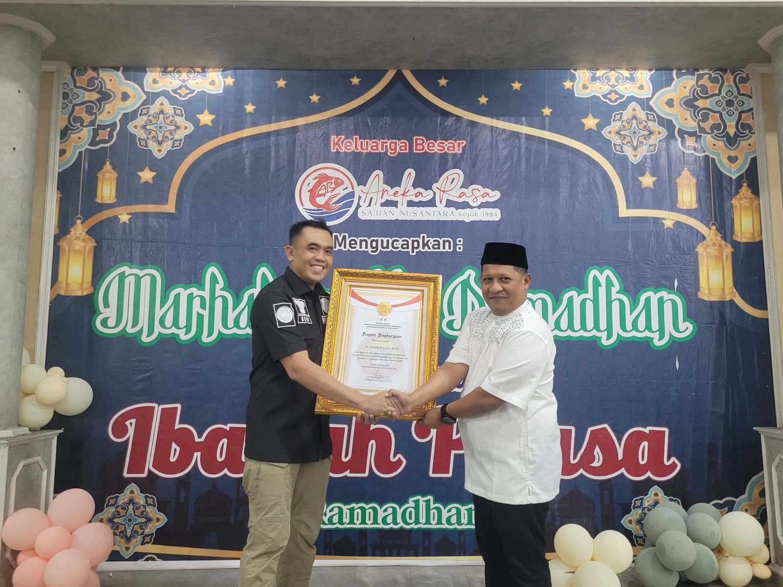 Piagam Penghargaan Densus 88 Mabes Polri untuk M Umar Plt Kadisdik Jambi.