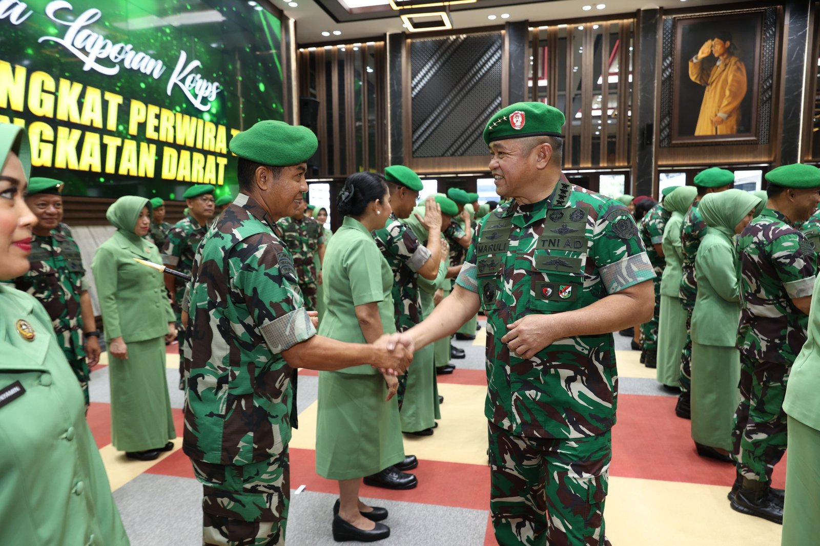 Danrem 042/Gapu Brigjen TNI Nyamin melaksanakan laporan korps kenaikan pangkat yang dipimpin langsung oleh Kasad Jenderal TNI Maruli Simanjuntak