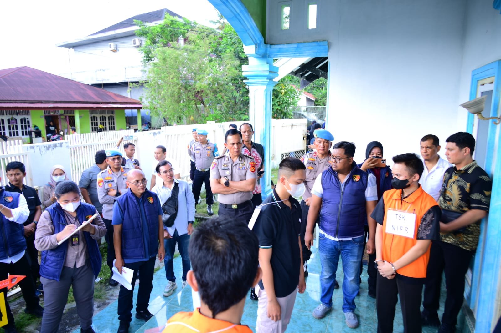 Pelaksanaan rekonstruksi kasus rudapaksa yang melibatkan oknum anggota Polda Jambi di bawah pengawasan Kompolnas.