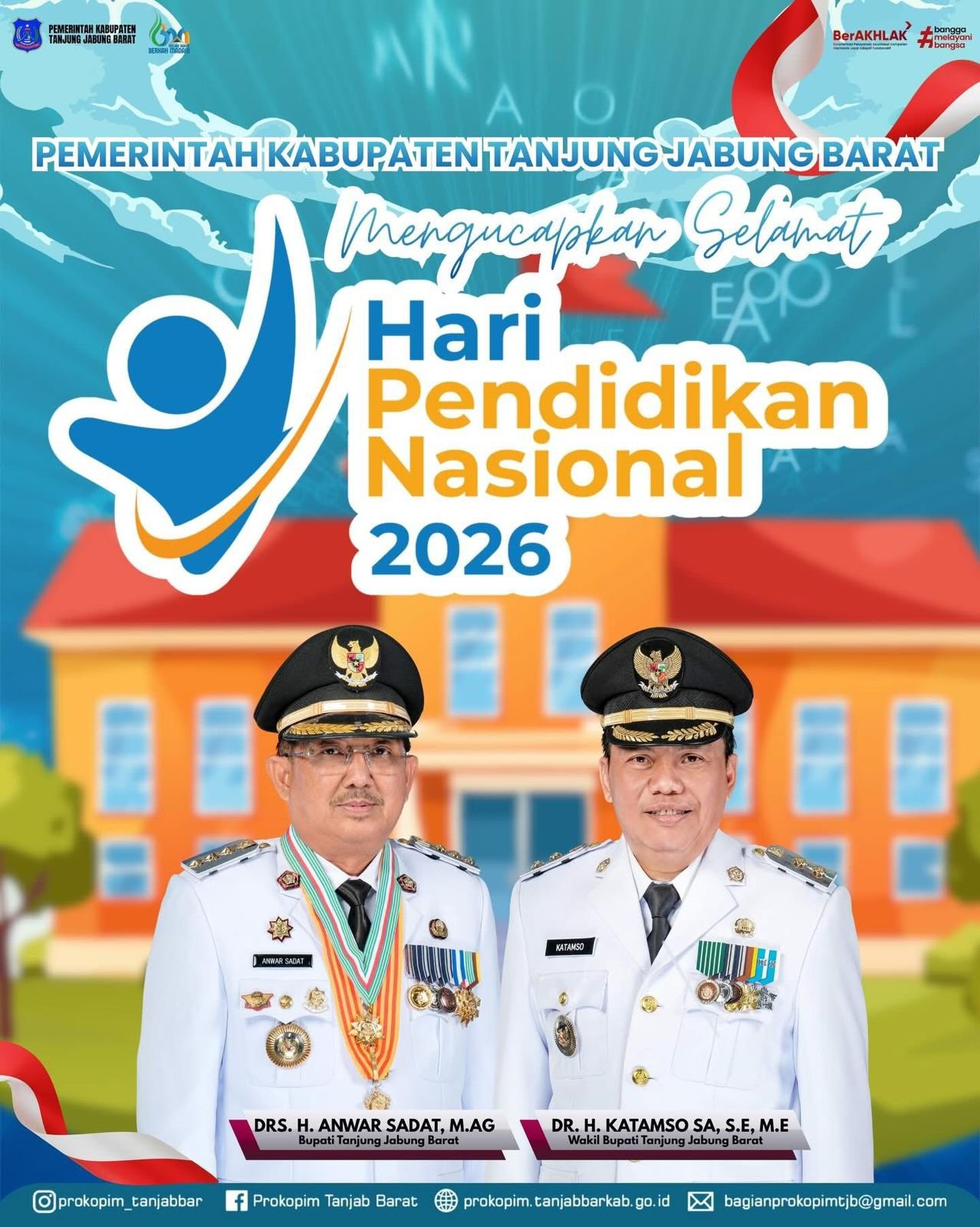 Pemkab Tanjab Barat Mengucapkan Selamat Hari Pendidikan Nasional Tahun 2026
