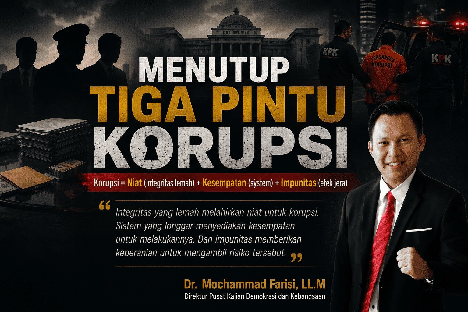 alt="Potret Mochammad Farisi saat memaparkan materi mengenai ekosistem integritas dan pencegahan korupsi"