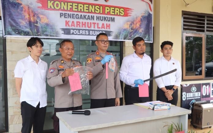 Polres Bungo ungkap dugaan pembakaran lahan di Limbur Lubuk Mengkuang